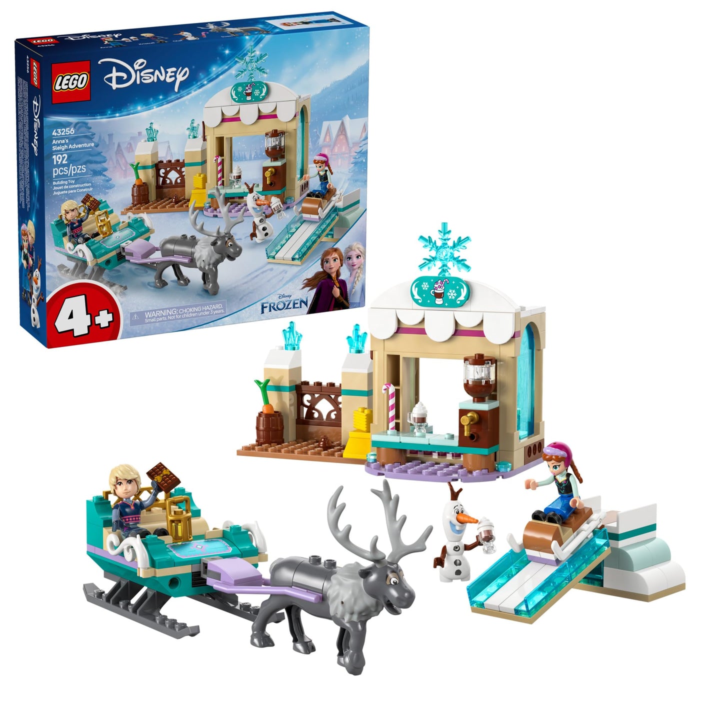 LEGO Disney Frozen Anna's Sleigh Adventure Building Toy Set - Frozen Toy for Toddlers with 2 Disney Princess Minidolls - Learning and Educational Set for Girls & Boys, Ages 4+ - 43256