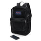 JanSport Eco Mesh Backpack, Red Tape, 17” x 12.5” x 6” - Large Semi-Transparent Bag for Adults with Laptop Sleeve, Padded Back Panel, Black