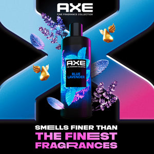 AXE Fine Fragrance Collection Body Wash For Men Blue Lavender 12h Refreshing Scent Shower Gel Infused with Lavender, Mint, and Amber Essential Oils 18 oz
