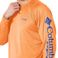 Columbia Men's PFG Terminal Tackle Long Sleeve Fishing Shirt, Bright Nectar/Vivid Blue Logo, Medium