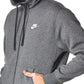 Nike Men's Sportswear Club Fleece Full Zip Hoodie, Fleece Zip-Up Hoodie Men, Charcoal Heather/Anthracite/White, L-T