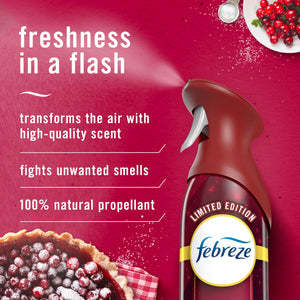 Febreze Air Mist Air Freshener Spray, Odor-Fighting Room Spray, Air Fresheners for Home and Bathroom and Kitchen, Aerosol Can, Cranberry Crumble Scent, 8.8oz, 2 Count