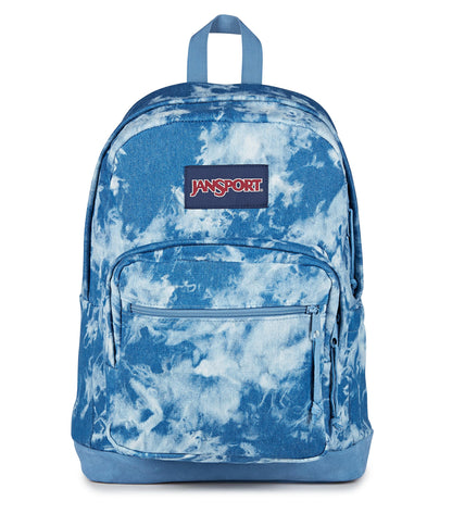 JanSport Right Pack Expressions Backpack – Main Compartment, 15-inch Padded Laptop Compartment, Side Water Bottle Pocket, Utility Pocket with Zippered Rain Flap, Denim Wash Blue