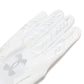 Under Armour Men's F9 Nitro Football Gloves, (100) White/Distant Gray/Metallic Silver, Large