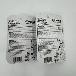 Crest ProHealth Germ Kill Breath Mist Clean Mint Spray 2 packs 8 Total Exp. 2028