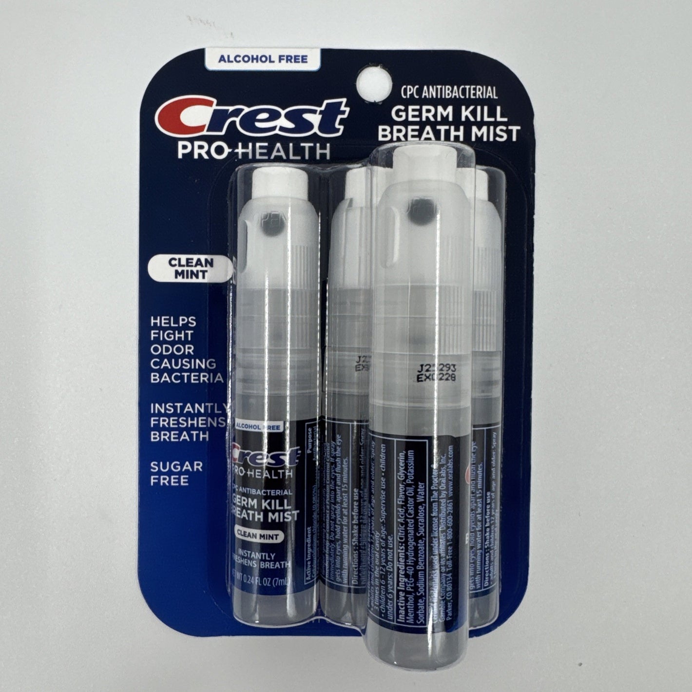 Crest Pro Health Fresh Breath Mist 4 Pack Alcohol Sugar Free Clean Mint Flavor