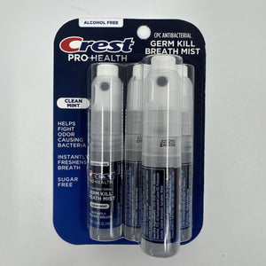 Crest Pro Health Fresh Breath Mist 4 Pack Alcohol Sugar Free Clean Mint Flavor