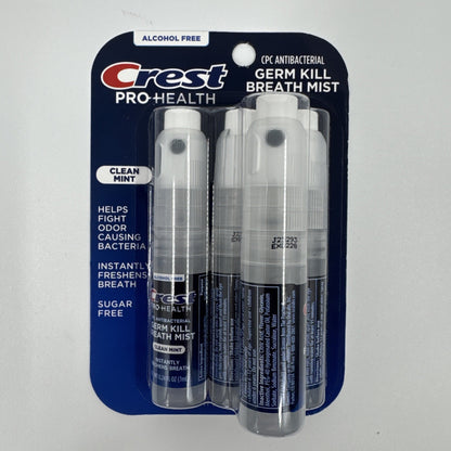 Crest Pro Health Fresh Breath Mist 4 Pack Alcohol Sugar Free Clean Mint Flavor