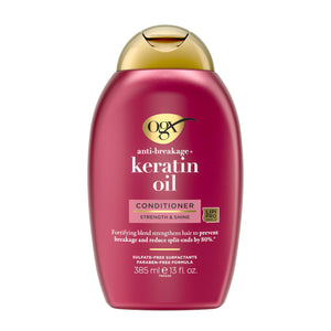 OGX Anti-Breakage + Keratin Oil Fortifying Anti-Frizz Conditioner for Damaged Hair & Split Ends, with Keratin Proteins & Argan Oil, Paraben-Free, Sulfate-Free Surfactants