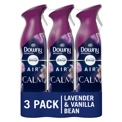 Febreze Air Mist Air Freshener Spray, Odor-Fighting Room Spray, Air Fresheners for Home and Bathroom and Kitchen, Aerosol Can, Downy Calm Scent, 8.8oz (Pack of 3)