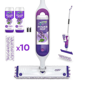 Swiffer PowerMop Multi-Surface Mopping Kit Lavender (10 Pads 2 Solutions)