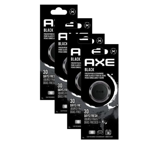 AXE Air Freshener Mini Vent Clip, Odor Eliminator, Air Purifier Provides A Long Lasting Scent (0.7 Fl Oz (Pack of 4), Black)