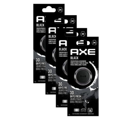 AXE Air Freshener Mini Vent Clip, Odor Eliminator, Air Purifier Provides A Long Lasting Scent (0.7 Fl Oz (Pack of 4), Black)