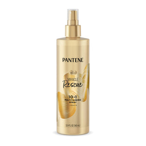 Pantene Miracle Rescue 10in1 Multitasking Spray + Keratin - Heat Protection, Detangles, Repairs Damaged, Dry Hair, Improves Shine, Leave-In Conditioning Treatment with Pro-Vitamin B5, 12.4 oz