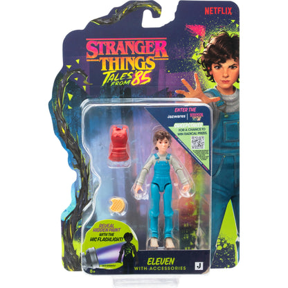 Jazwares Stranger Things: Tales from ‘85 Eleven - 4-Inch Articulated Action Figure with Backpack and Waffle Accessories
