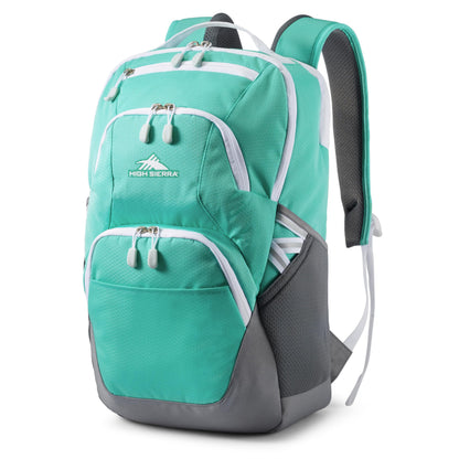 High Sierra Swoop SG Backpack, Travel or Work Laptop Bookbag with Drop Protection Pocket, and Tablet Sleeve, One Size, Aquamarine