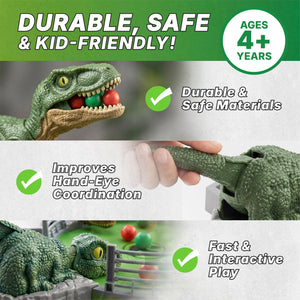 Jurassic World Ravenous Raptors Dinosaur Toys, Interactive Hungry Dinosaur Board Game W/Snack Balls, Board Games for Kids & Family, Fun Indoor & Outdoor Games, Ages 4+, Birthday Gift for Boys & Girls