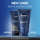 NIVEA MEN Deep Clean Face Wash and Scrub, Multipack, 3 x 2.5 FL OZ