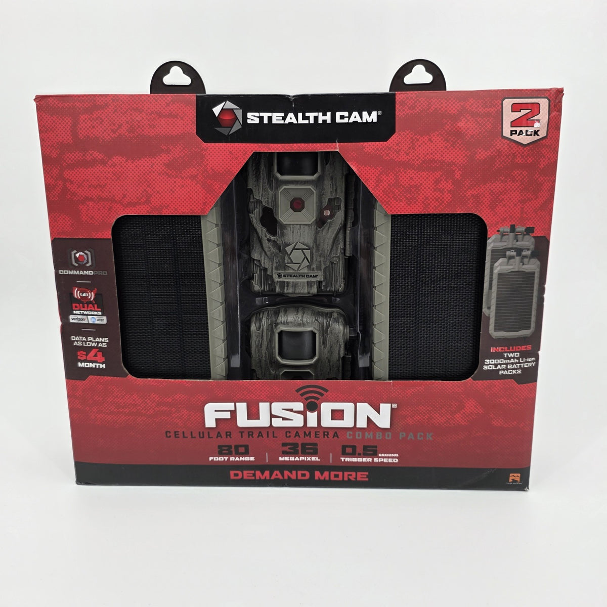 Stealth Cam Fusion 36MP Infrared Trail Camera And Solar Panel 2 Pack