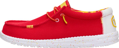 HEYDUDE Men's Wally Spain Slip On Shoe, Red/Multi Size 13 | Lightweight Casual Loafers | Travel Friendly Everyday Style