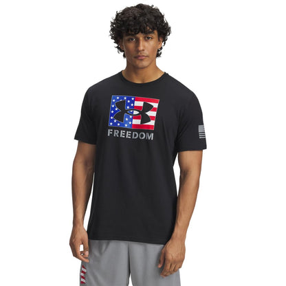 Under Armour Men's Freedom Logo T Shirt, 002 Black, XXL