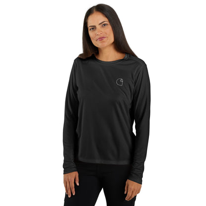 Carhartt Women's Force Sun Defender Lightweight Long-Sleeve Graphic T-Shirt, Black, Large