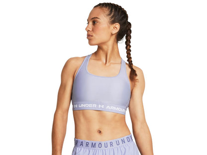 Under Armour Women's Crossback Mid Impact Sports Bra, 539 Purple, XS