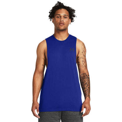 Under Armour Men's Sportstyle Left Chest Cut-Off T-Shirt, 400 Blue, MD