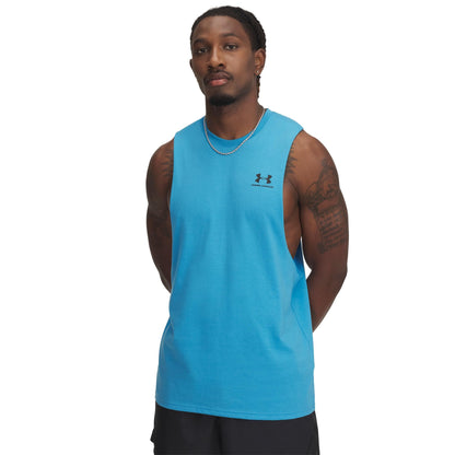 Under Armour Men's Sportstyle Left Chest Cut-Off T-Shirt, 452 Blue, SM