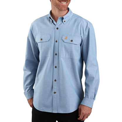 Carhartt Men's Fort Loose LS Shirt, Blue Chambray, XX-Large