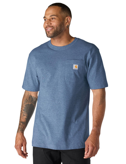Carhartt Men's Iconic K87 Pocket T-Shirt, Dark Tranquil Blue Heather, XX-Large