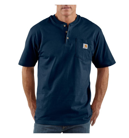 Carhartt Men's Dearborn Loose Henley T-Shirt, Navy, Large