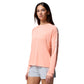 Columbia Womens PFG Tidal Tee II Long Sleeve Sun Protection Shirt, Tiki Pink/White Logo, X-Large