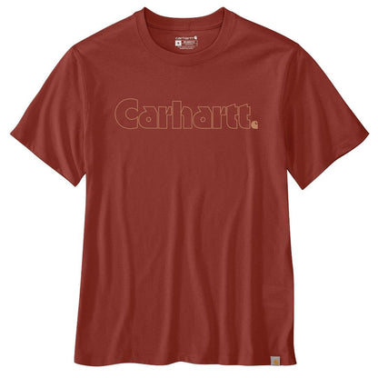 Carhartt Men's Irvine Relaxed Logo T-Shirt, Spice Red, Medium