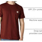 Carhartt Men's Force Relaxed Fit Midweight Short-Sleeve Pocket T-Shirt, Dark Spice Red Heather, Medium