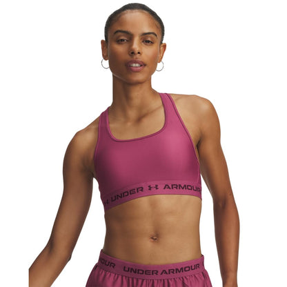 Under Armour Women's Crossback Mid Impact Sports Bra, 659 Pink, XS