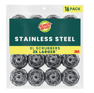 Scotch-Brite Stainless Steel Extra Large Scrubbers,16 ct.