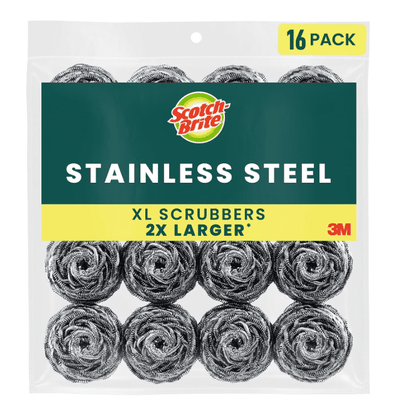 Scotch-Brite Stainless Steel Extra Large Scrubbers,16 ct.