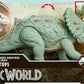 Mattel Jurassic World Gigantic Trackers Action Figure, Triceratops Dinosaur Toy with Headbutt Attack, Evolved Horn Feature & Digital Play