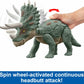 Mattel Jurassic World Gigantic Trackers Action Figure, Triceratops Dinosaur Toy with Headbutt Attack, Evolved Horn Feature & Digital Play
