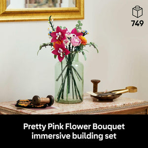 LEGO Botanicals Pretty Pink Flower Bouquet Building Set for Adults - Artificial Flowers for Home Decor, Centerpieces for Tables - Gift for Graduation - 10342