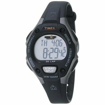 Timex Women's Ironman 30-Lap Digital Quartz Mid-Size Watch, Black/Gray - T5E961