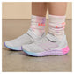 New Balance Kids Fresh Foam Arishi V4 Bungee Lace with Top Strap Running Shoe, Grey Matter/Mid Century Pink/Lilac Glo, 10 US Unisex Toddler