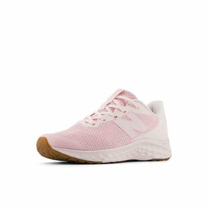 New Balance KIds Arishi Fresh Foam v4 Sneaker, PINK GRANITE/MID CENTURY PINK, 4 M Big Kid (8-12 Years)