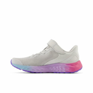 New Balance Kids Fresh Foam Arishi V4 Bungee Lace with Top Strap Running Shoe, Grey Matter/Mid Century Pink/Lilac Glo, 10 US Unisex Toddler