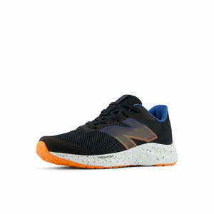 New Balance KIds Arishi Fresh Foam v4 Sneaker, BLACK/BLUE AGATE/BLAZE ORANGE, 5 M Big Kid (8-12 Years)