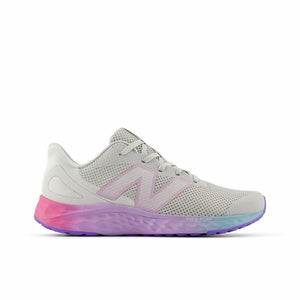 New Balance KIds Arishi Fresh Foam v4 Sneaker, GREY MATTER/MID CENTURY PINK/LILAC GLO, 7 M Big Kid (8-12 Years)