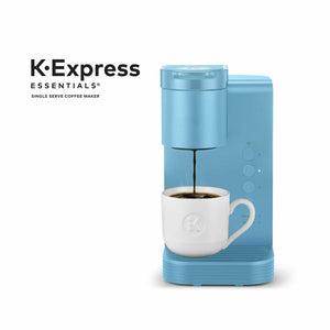 K-Express Essentials Single Serve Coffee Maker, Compact KCup Pod Coffee Machine with 36 oz Reservoir, Quick Brew & Travel Mug Friendly â€“ Ideal Small Coffee Maker (Sky Blue)
