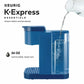 Keurig K-Express Essentials Single Serve K-Cup Pod Coffee Maker, 36 OZ DETACHABLE WATER TANK, 3 Cup Sizes 6, 8, & 10oz, Matte Black, w/Cleaning Cloth (Blue)