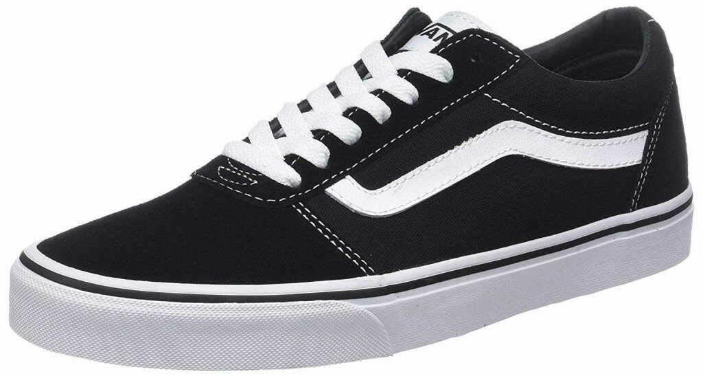 Vans Men's Ward Sneaker, Suede Canvas Black White, 8.5 M US